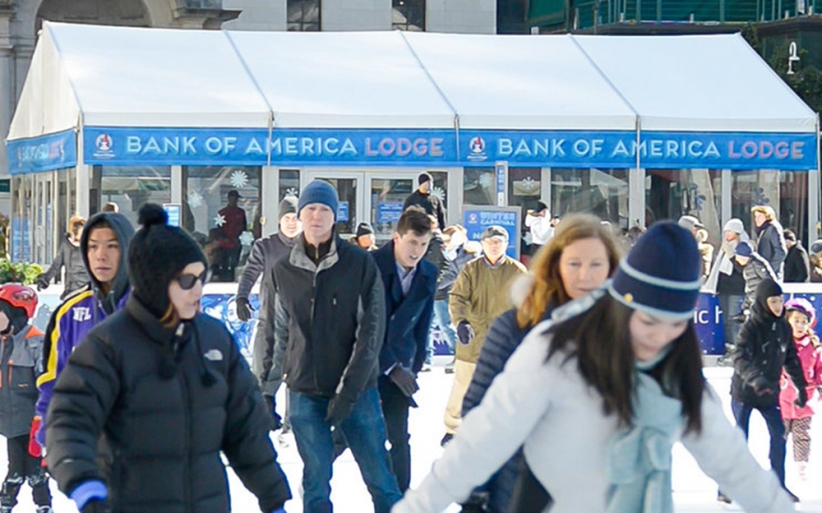 Winter lodge bryant park skaters